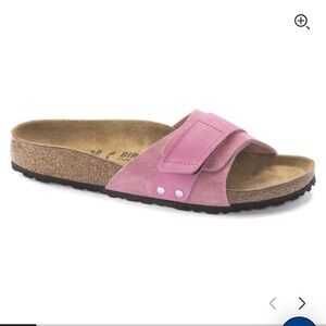 Birkenstock Oita Candy Pink Suede Single Strap Slide